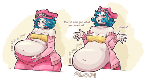 Marnie slamming her belly down